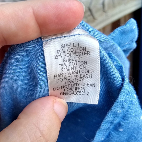 Denim & Lace Polka Dot Dress - Picture 5 of 7